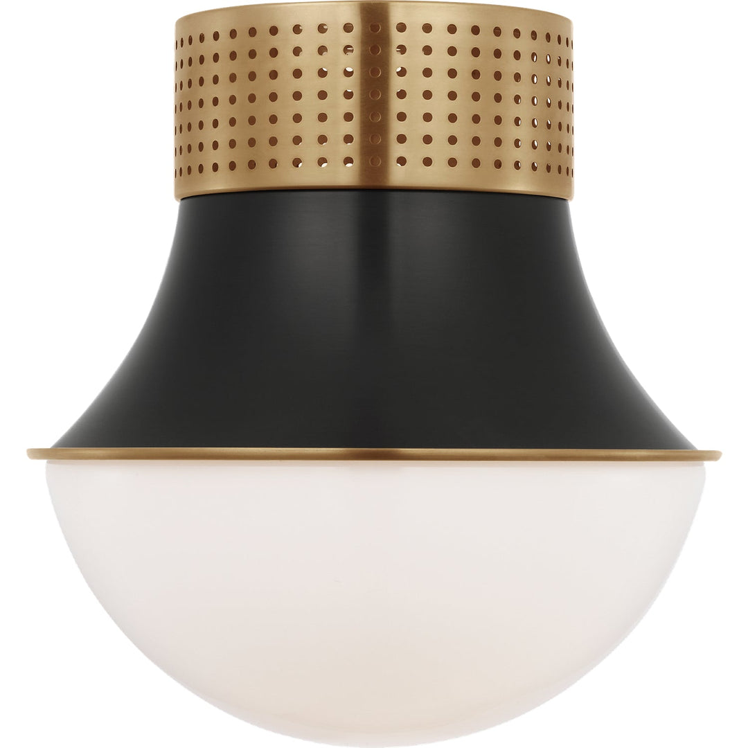 Visual Comfort Signature Precision Bulb Ceiling Flush Light in Antique Burnished Brass / Bronze