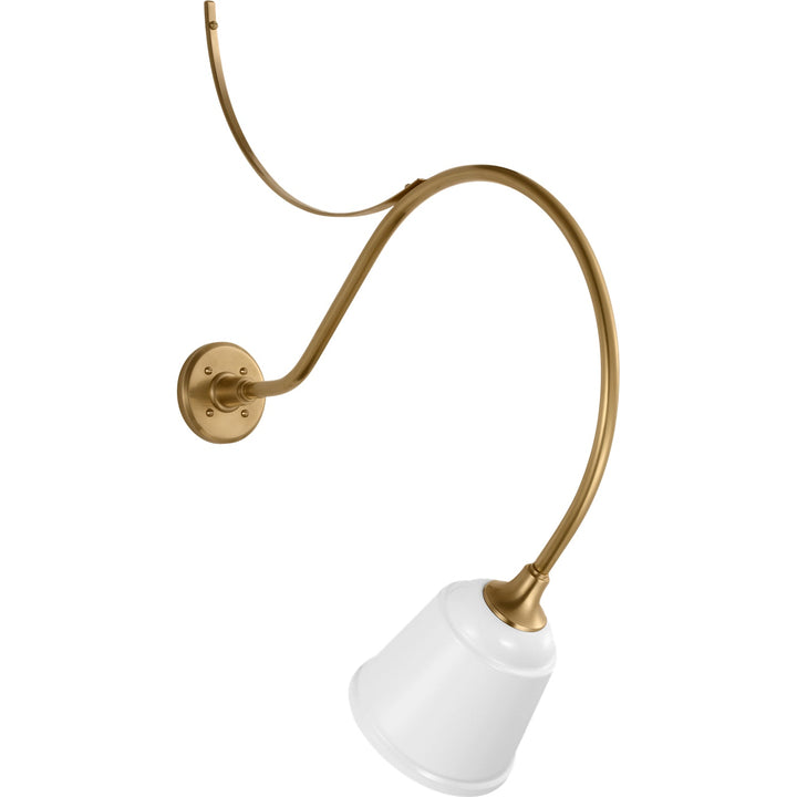 Visual Comfort Signature Academy Outdoor Anchor Larrabee Small Rockhouse Wall Light in Hand-Rubbed Antique Brass / White