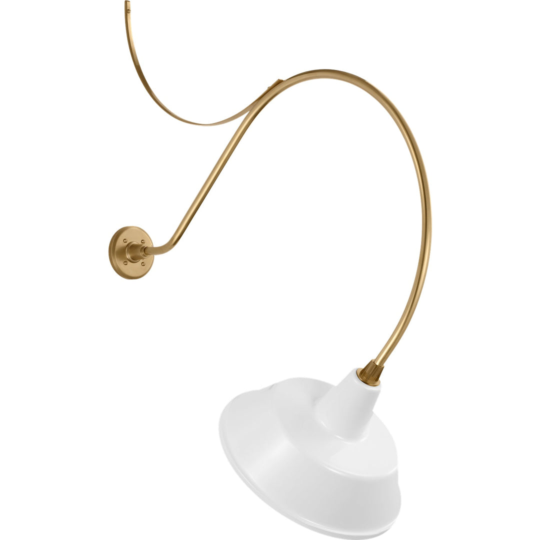 Visual Comfort Signature Academy Outdoor Anchored Larrabee 36in Bowers Wall Light in Hand-Rubbed Antique Brass / White (view 2)