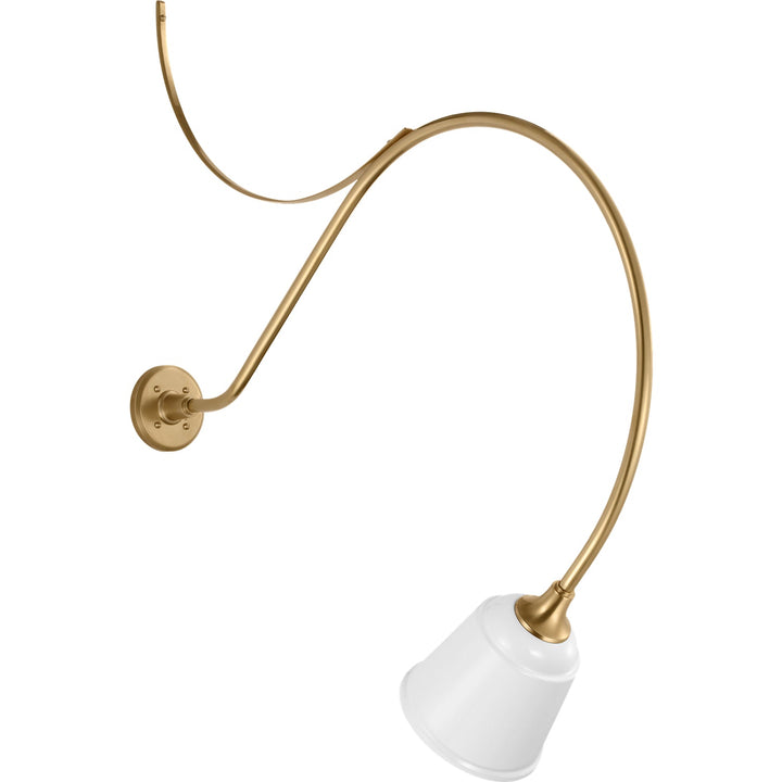 Visual Comfort Signature Academy Outdoor Anchor Larrabee Small Rockhouse Wall Light in Hand-Rubbed Antique Brass / White (view 2)