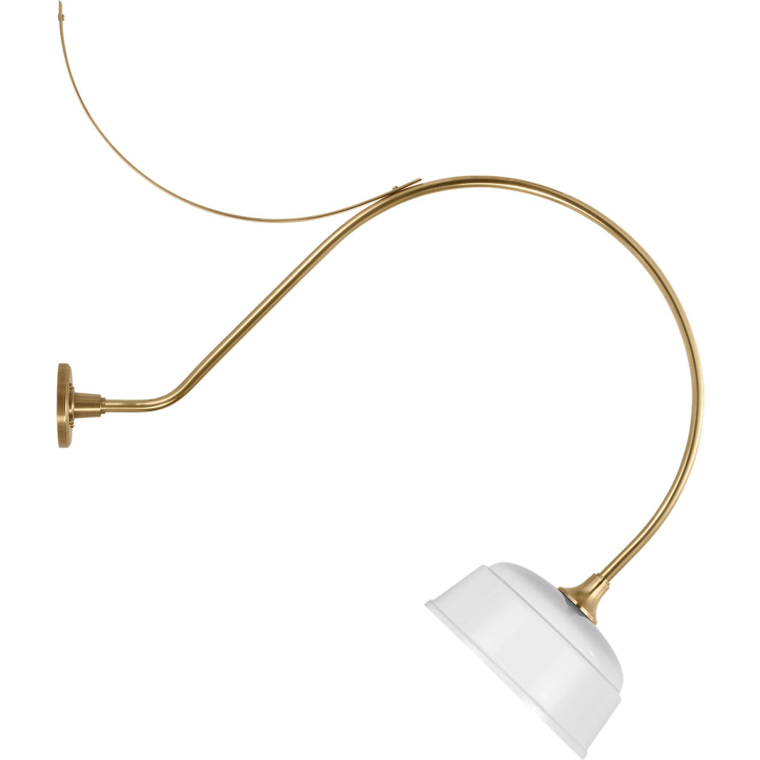 Visual Comfort Signature Academy Outdoor Anchor Larrabee 36in Rockhouse Wall Light in Hand-Rubbed Antique Brass / White