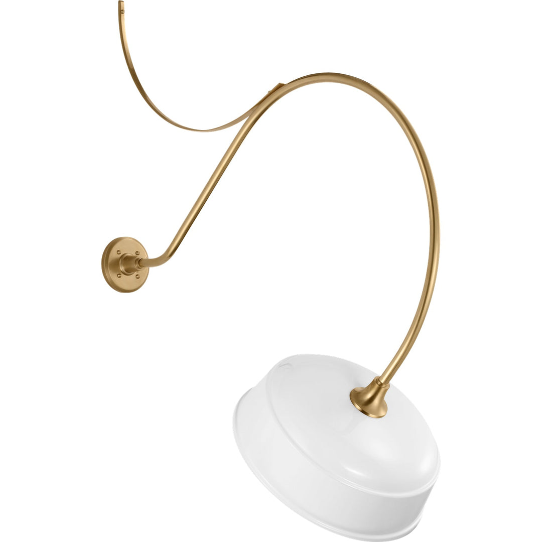 Visual Comfort Signature Academy Outdoor Anchor Larrabee 36in Rockhouse Wall Light in Hand-Rubbed Antique Brass / White (view 2)