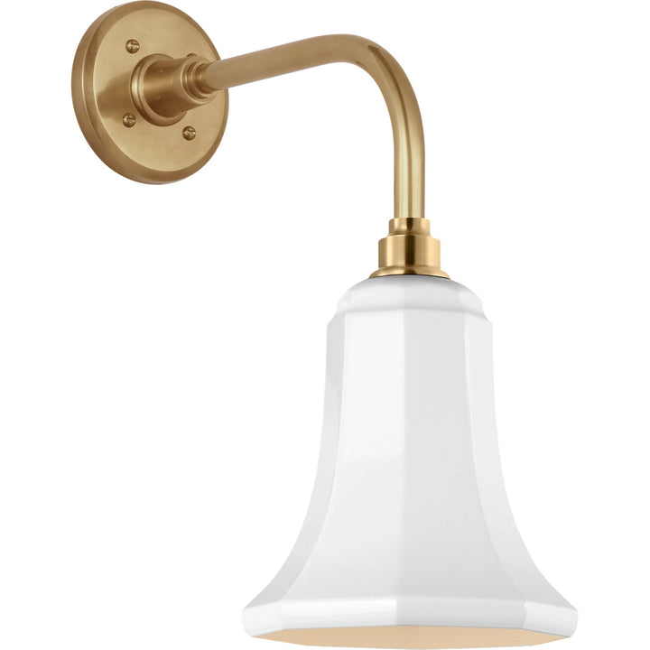 Visual Comfort Signature Academy Outdoor Rex Barn Savannah Shade Wall Light in Hand-Rubbed Antique Brass