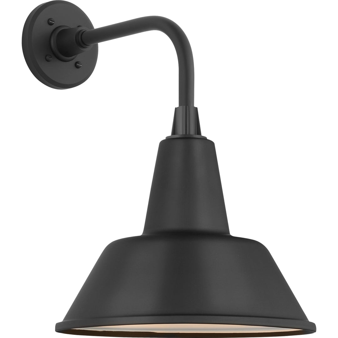 Visual Comfort Signature Academy Outdoor Rex Barn Bowers Shade Wall Light in Matte Black