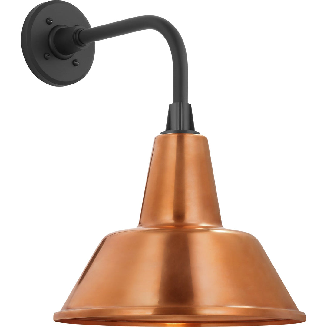 Visual Comfort Signature Academy Outdoor Rex Barn Bowers Shade Wall Light in Matte Black (view 3)