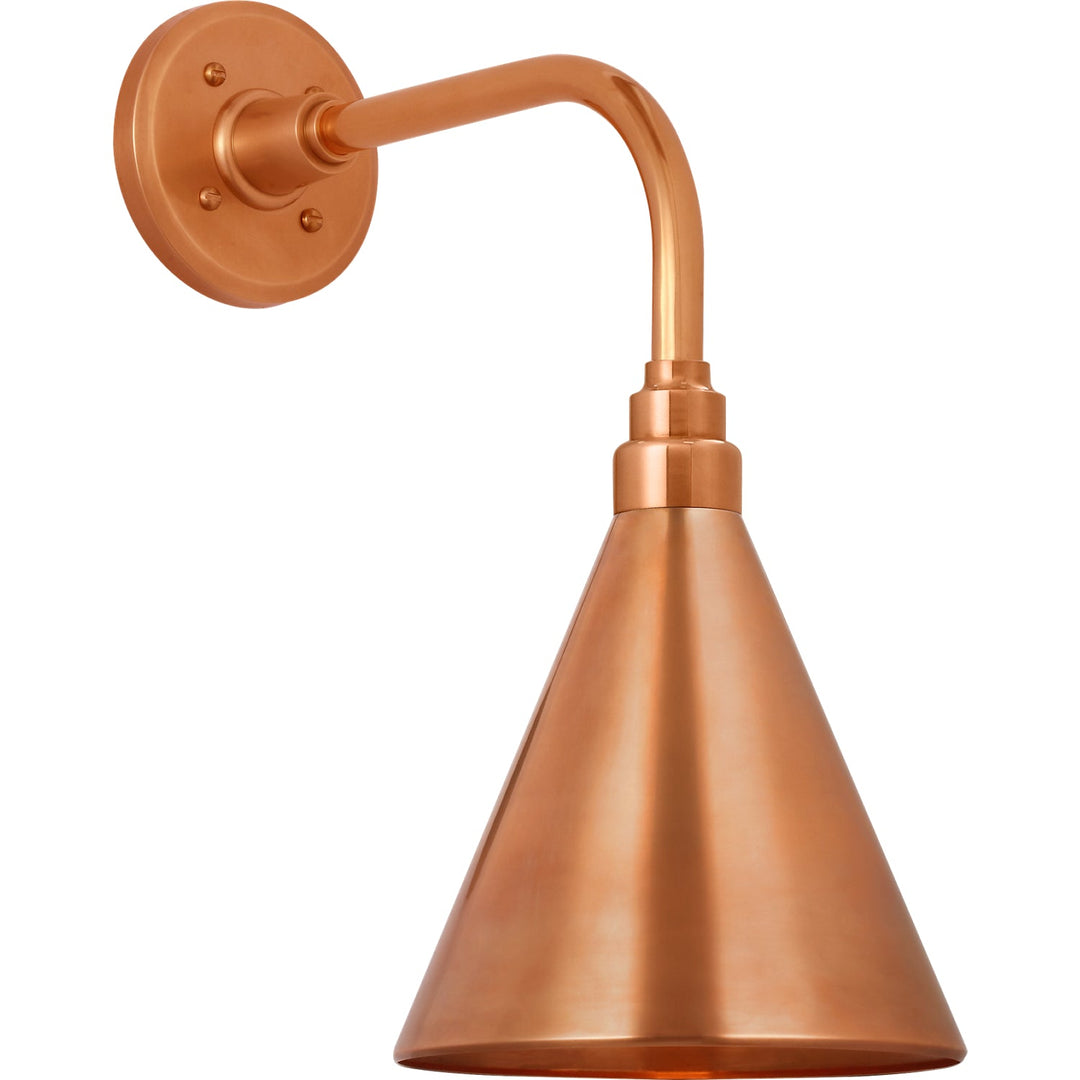 Visual Comfort Signature Academy Outdoor Rex Barn Savannah Conical Wall Light in Soft Copper