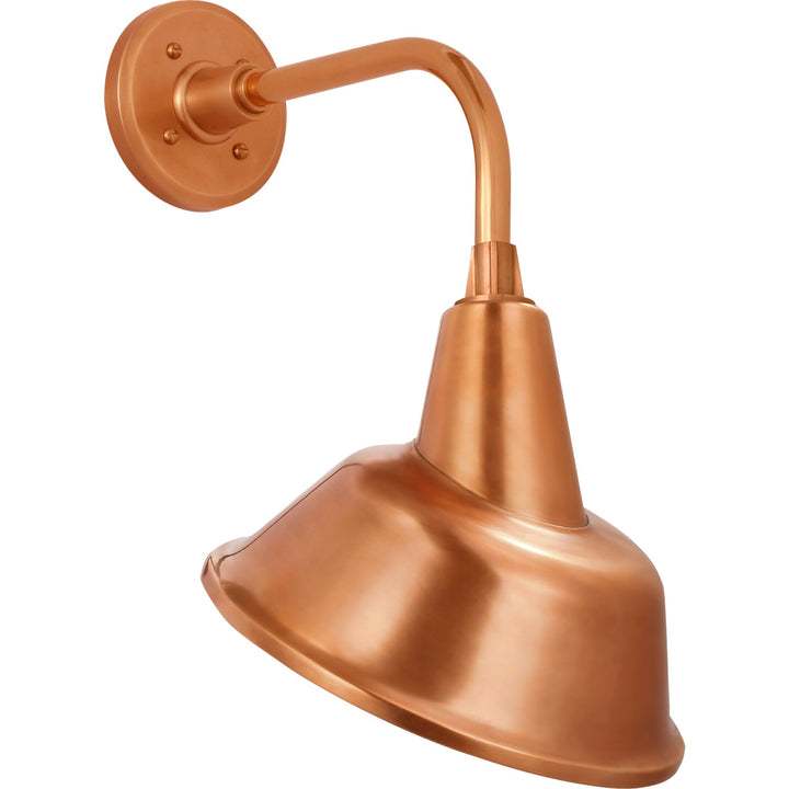 Visual Comfort Signature Academy Outdoor Rex Barn Tilt Bowers Shade Wall Light in Soft Copper