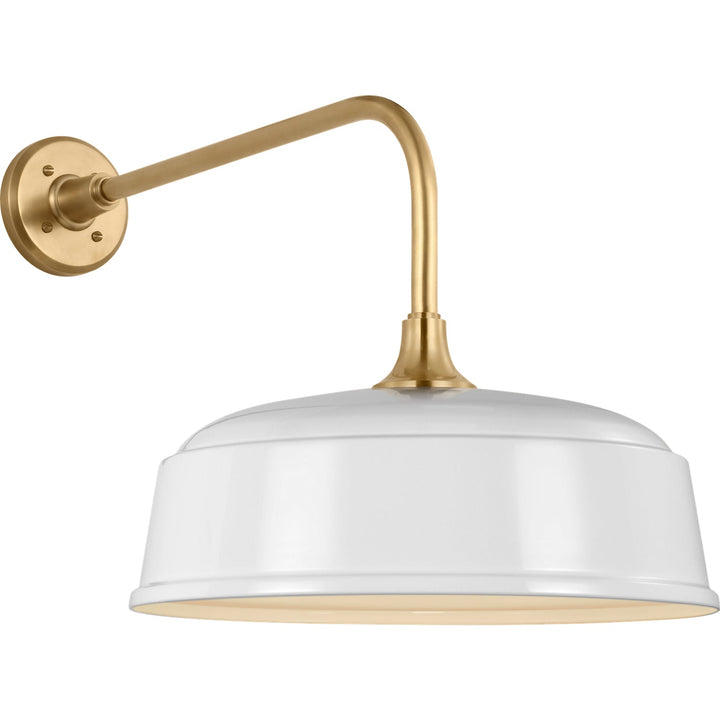 Visual Comfort Signature Academy Outdoor Rex Rockhouse Shade Wall Light in Hand-Rubbed Antique Brass / White (view 2)