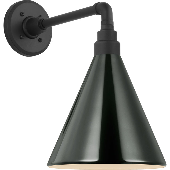 Visual Comfort Signature Academy Outdoor Mack Barn Savannah Conical Wall Light in Matte Black (view 2)
