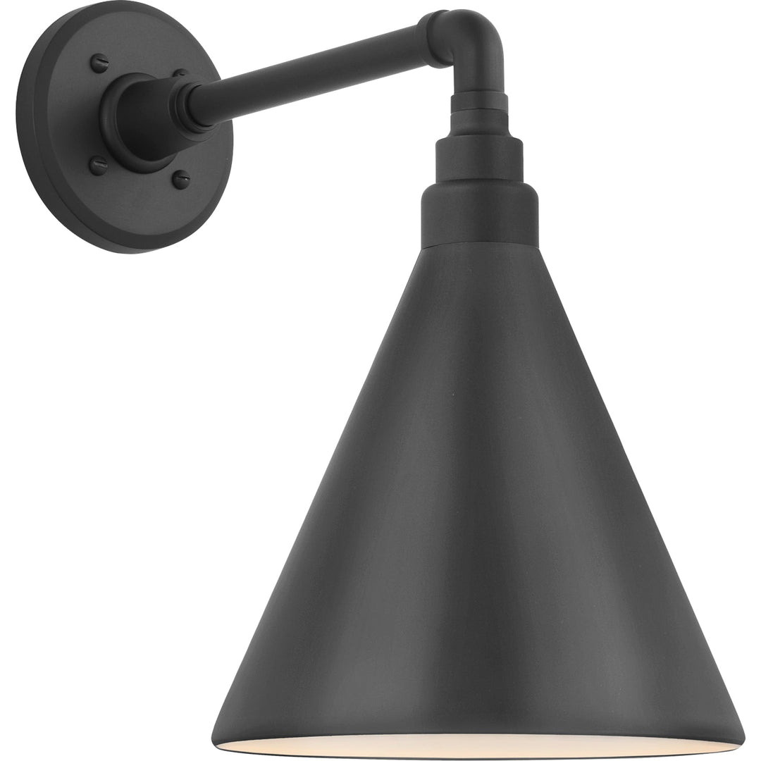 Visual Comfort Signature Academy Outdoor Mack Barn Savannah Conical Wall Light in Matte Black