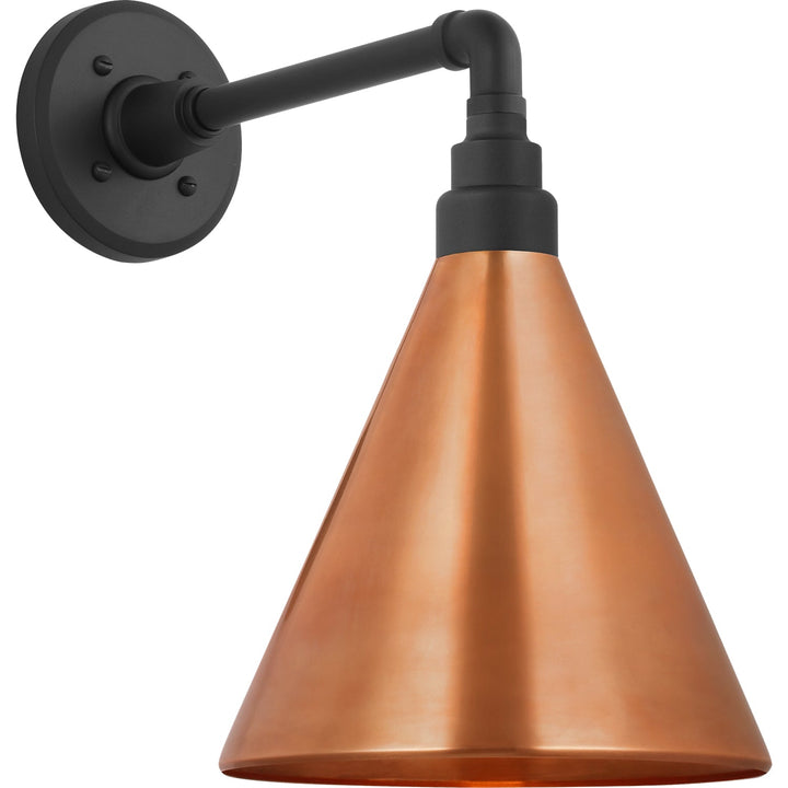 Visual Comfort Signature Academy Outdoor Mack Barn Savannah Conical Wall Light in Matte Black (view 3)