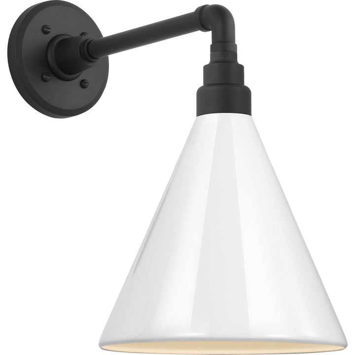Visual Comfort Signature Academy Outdoor Mack Barn Savannah Conical Wall Light in Matte Black (view 4)