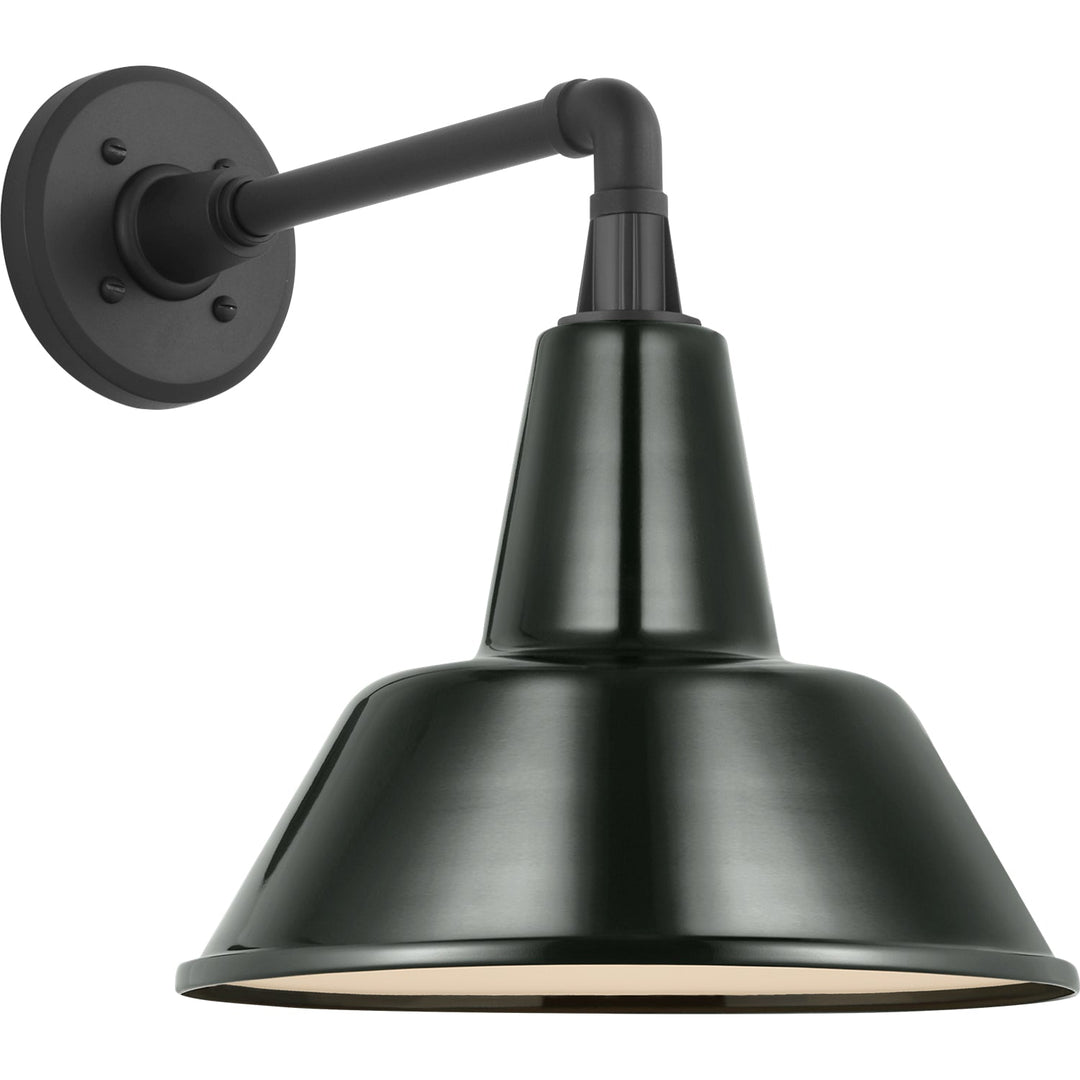 Visual Comfort Signature Academy Outdoor Mack Barn Bowers Shade Wall Light in Matte Black (view 2)