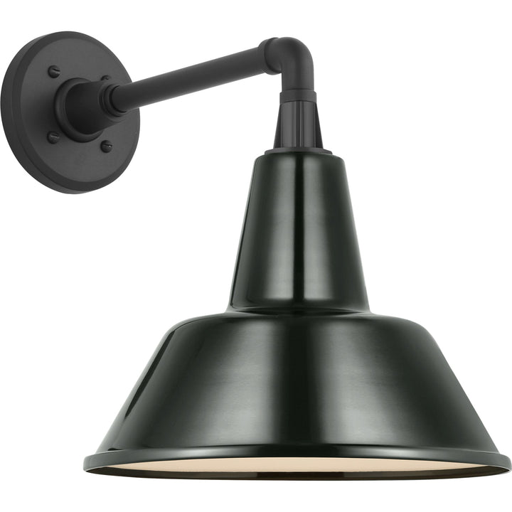 Visual Comfort Signature Academy Outdoor Mack Barn Bowers Shade Wall Light in Matte Black (view 2)