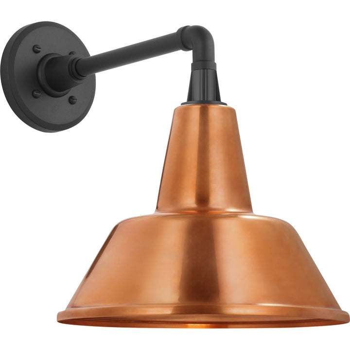 Visual Comfort Signature Academy Outdoor Mack Barn Bowers Shade Wall Light in Matte Black (view 3)
