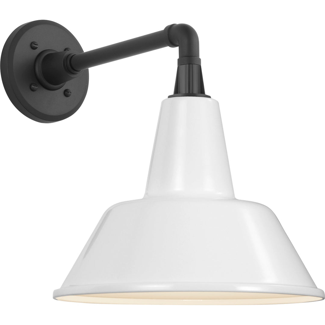Visual Comfort Signature Academy Outdoor Mack Barn Bowers Shade Wall Light in Matte Black (view 4)