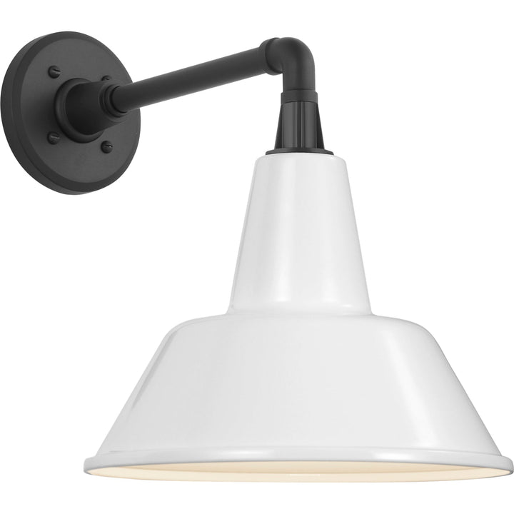 Visual Comfort Signature Academy Outdoor Mack Barn Bowers Shade Wall Light in Matte Black (view 4)