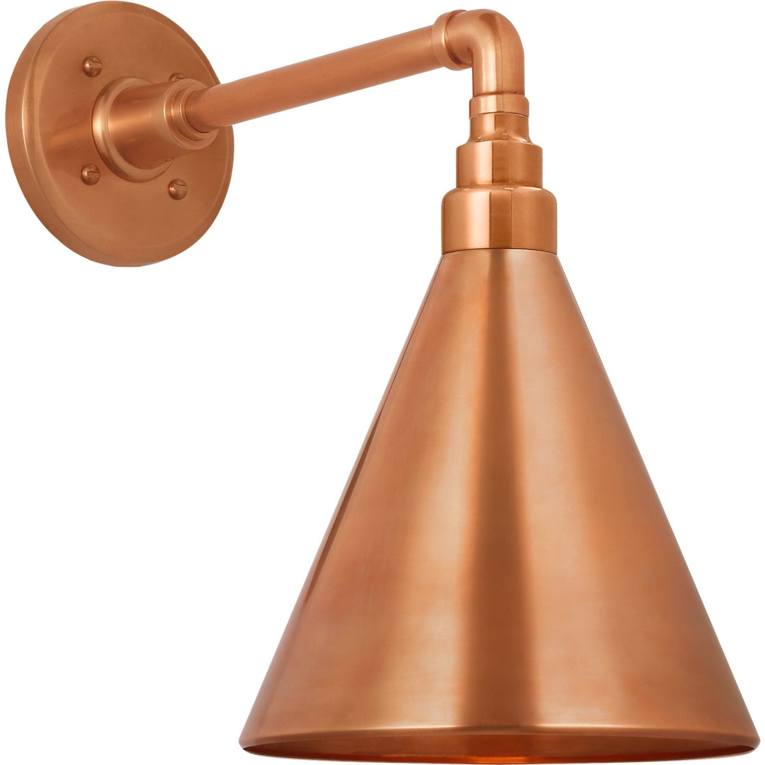 Visual Comfort Signature Academy Outdoor Mack Barn Savannah Conical Wall Light in Soft Copper