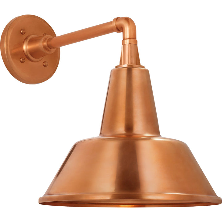 Visual Comfort Signature Academy Outdoor Mack Barn Bowers Shade Wall Light in Soft Copper