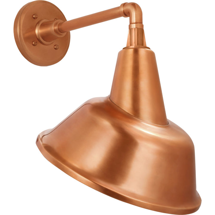 Visual Comfort Signature Academy Outdoor Mack Barn Tilt Bowers Shade Wall Light in Soft Copper