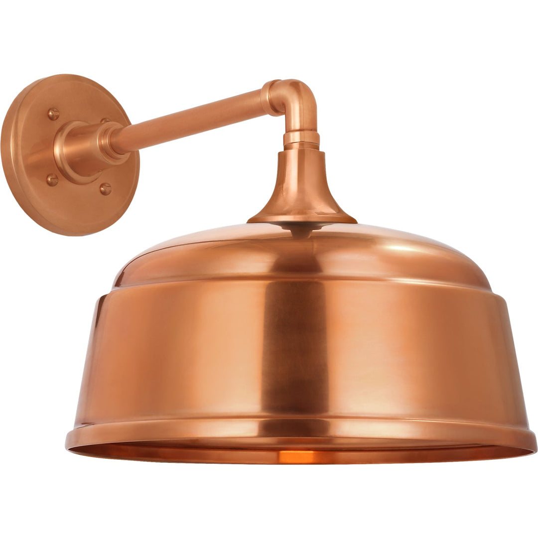 Visual Comfort Signature Academy Outdoor Mack Barn Rockhouse Shade Wall Light in Soft Copper