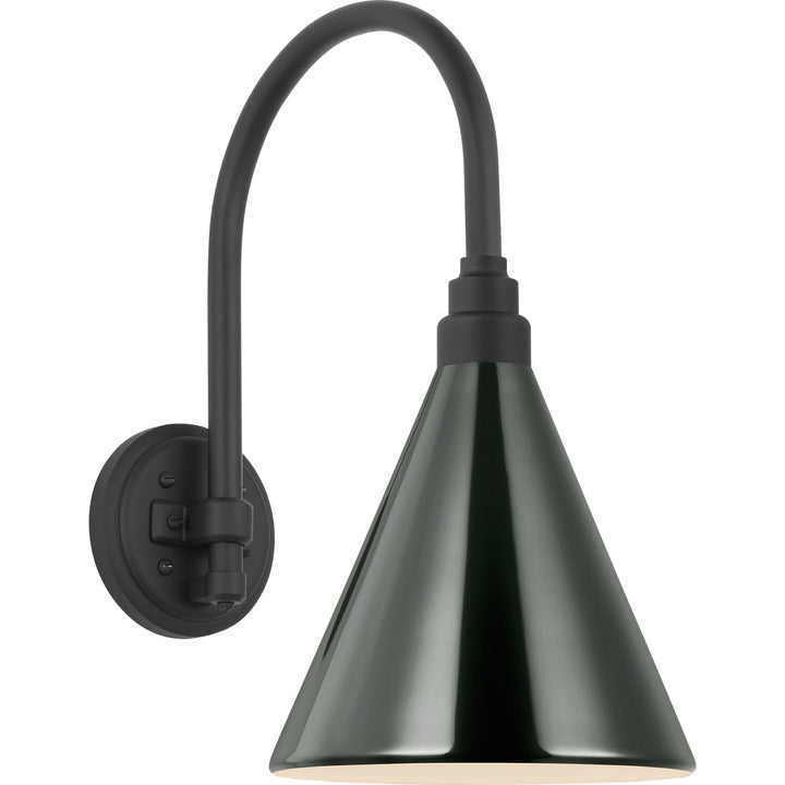 Visual Comfort Signature Academy Outdoor Arched 16in Mack Savannah Conical Wall Light in Matte Black (view 2)
