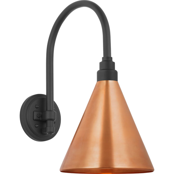 Visual Comfort Signature Academy Outdoor Arched 16in Mack Savannah Conical Wall Light in Matte Black (view 3)