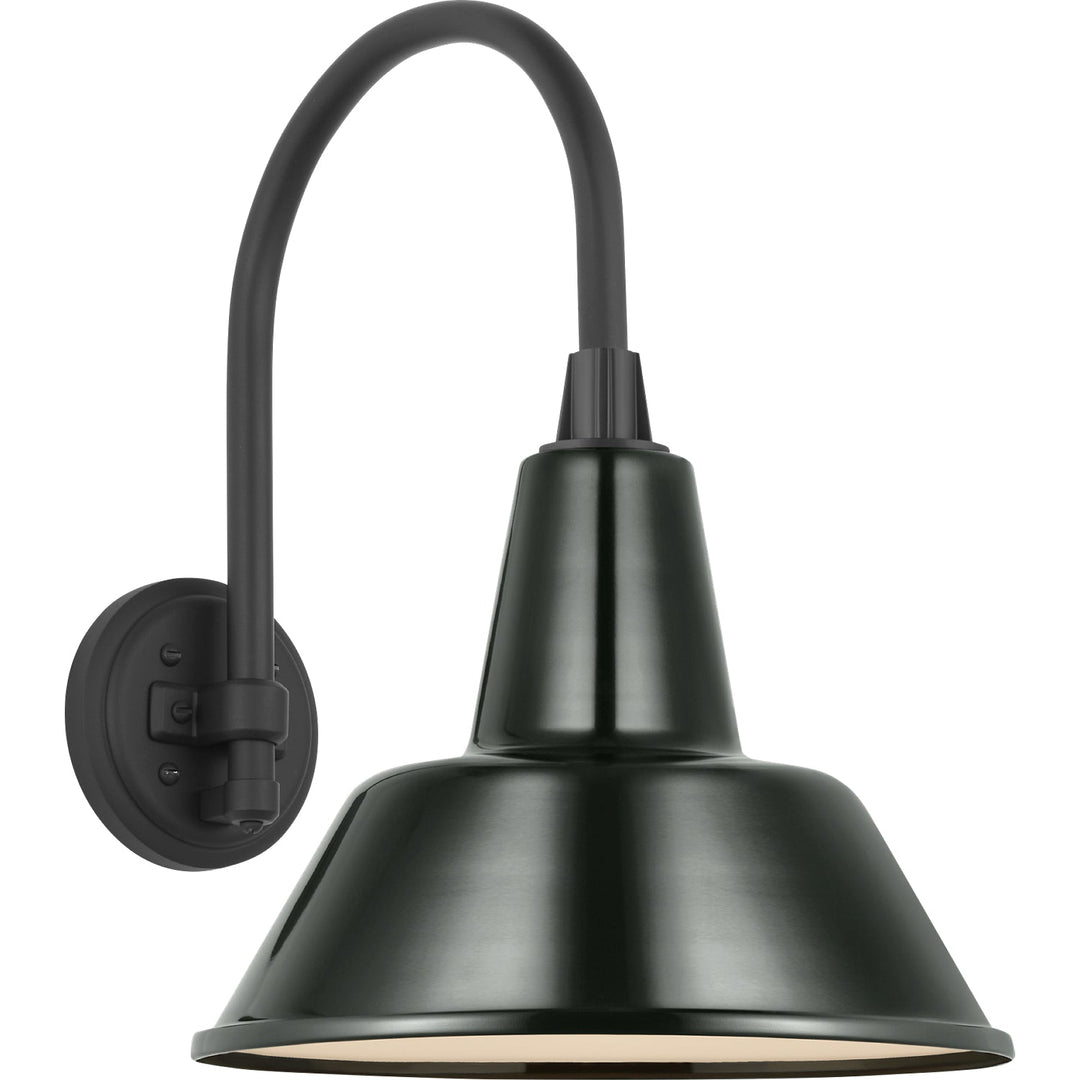 Visual Comfort Signature Academy Outdoor Arched 16in Mack Bowers Shade Wall Light in Matte Black (view 2)