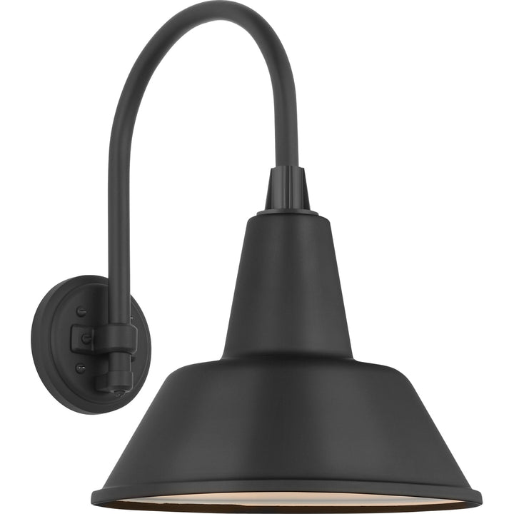 Visual Comfort Signature Academy Outdoor Arched 16in Mack Bowers Shade Wall Light in Matte Black