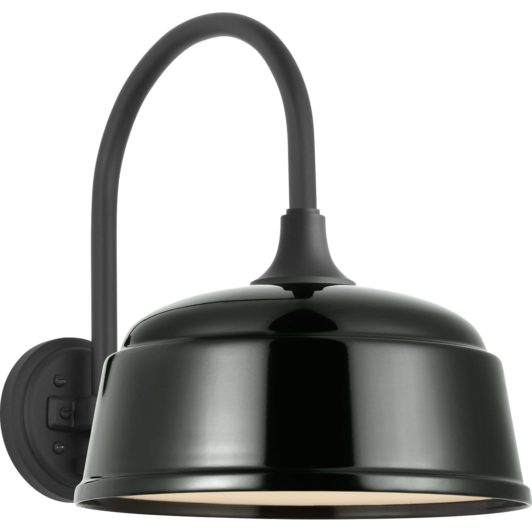 Visual Comfort Signature Academy Outdoor Arched 16in Mack Rockhouse Shade Wall Light in Matte Black (view 2)