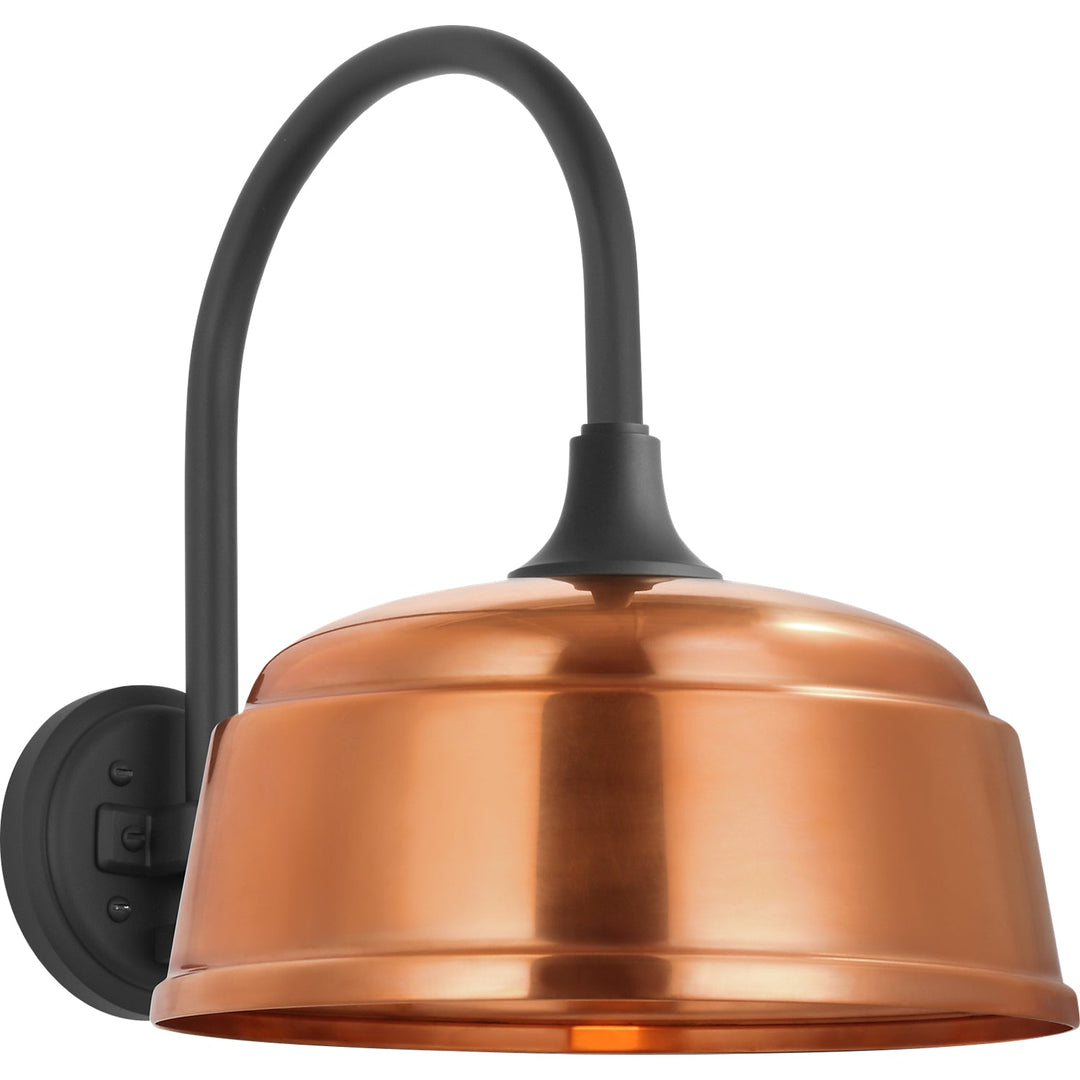 Visual Comfort Signature Academy Outdoor Arched 16in Mack Rockhouse Shade Wall Light in Matte Black (view 3)