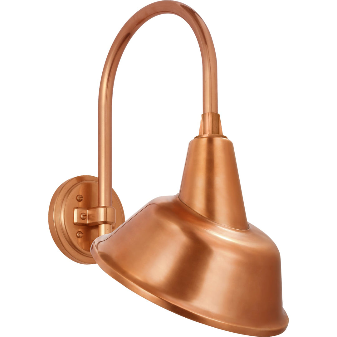 Visual Comfort Signature Academy Outdoor Arched 16 Mack Tilt Bowers Shade Wall Light in Soft Copper