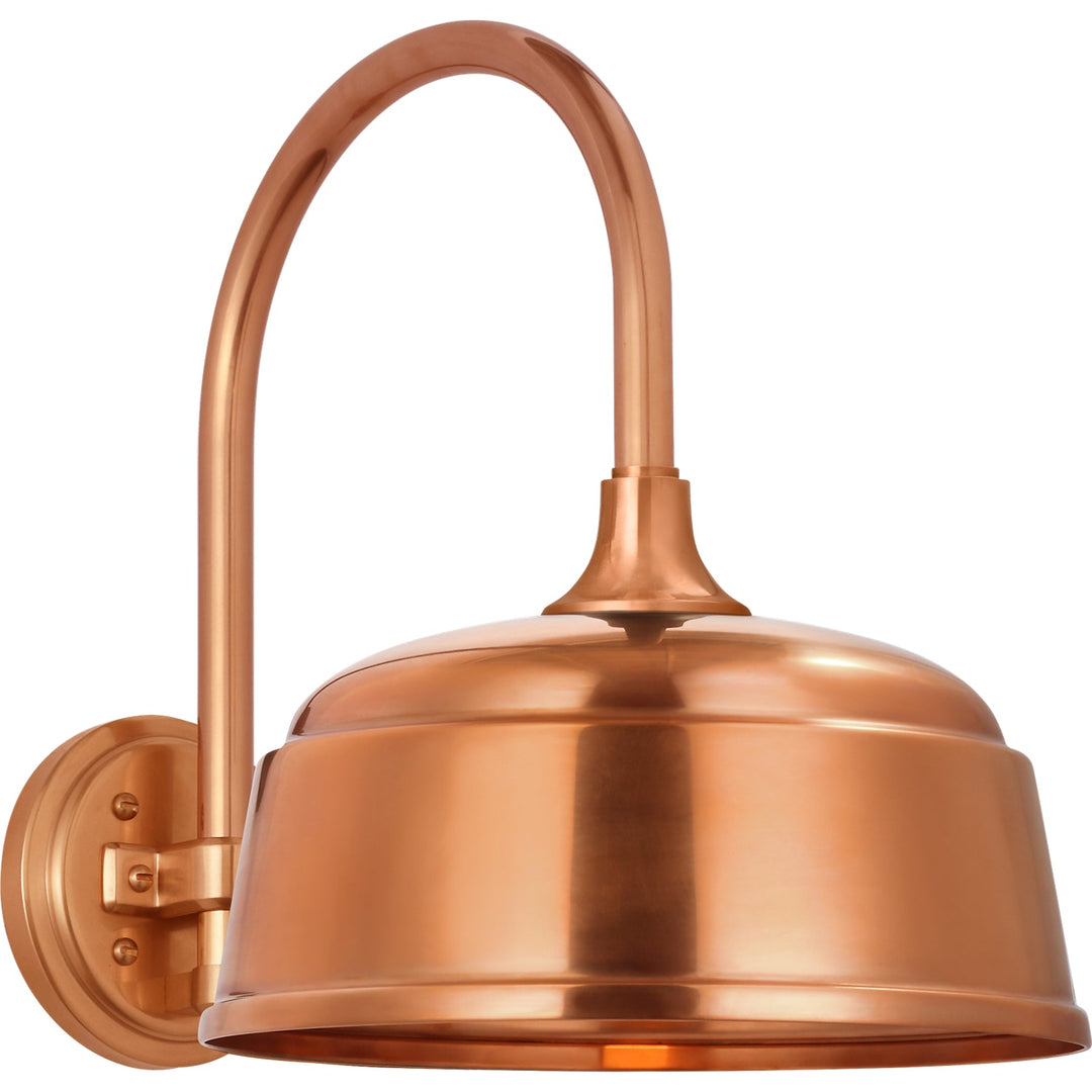 Visual Comfort Signature Academy Outdoor Arched 16in Mack Rockhouse Shade Wall Light in Soft Copper