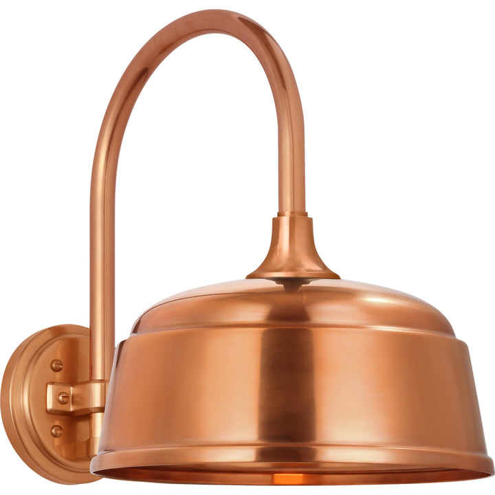 Visual Comfort Signature Academy Outdoor Arched 16in Mack Rockhouse Shade Wall Light in Soft Copper