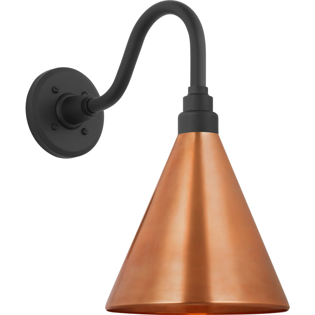 Visual Comfort Signature Academy Outdoor Flynn Barn Savannah Conical Wall Light in Matte Black (view 3)