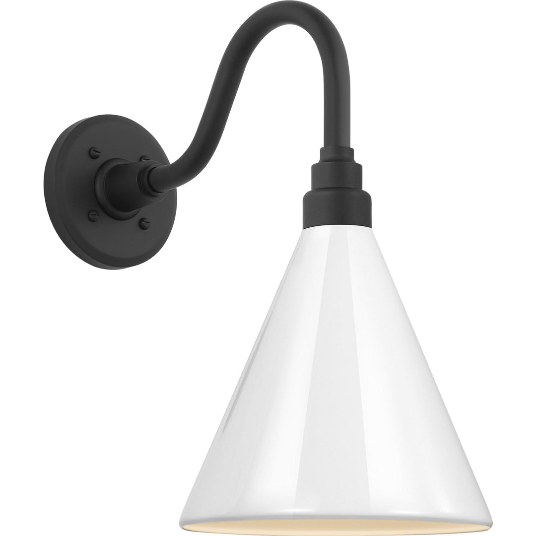Visual Comfort Signature Academy Outdoor Flynn Barn Savannah Conical Wall Light in Matte Black (view 4)