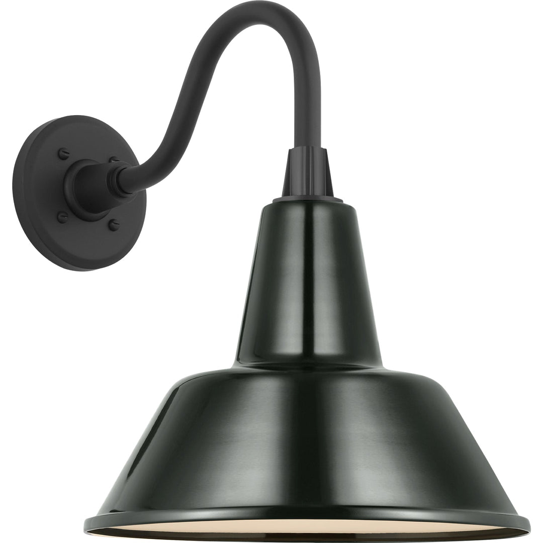Visual Comfort Signature Academy Outdoor Flynn Barn Bowers Shade Wall Light in Matte Black (view 2)