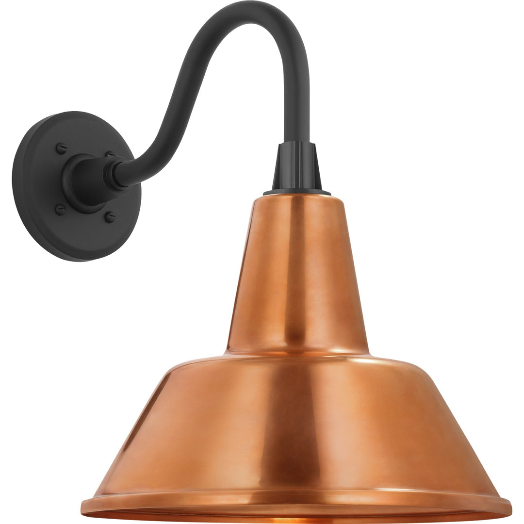 Visual Comfort Signature Academy Outdoor Flynn Barn Bowers Shade Wall Light in Matte Black (view 3)