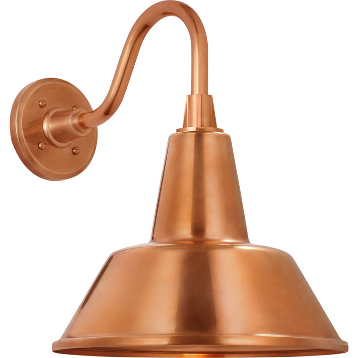 Visual Comfort Signature Academy Outdoor Flynn Barn Bowers Shade Wall Light in Soft Copper