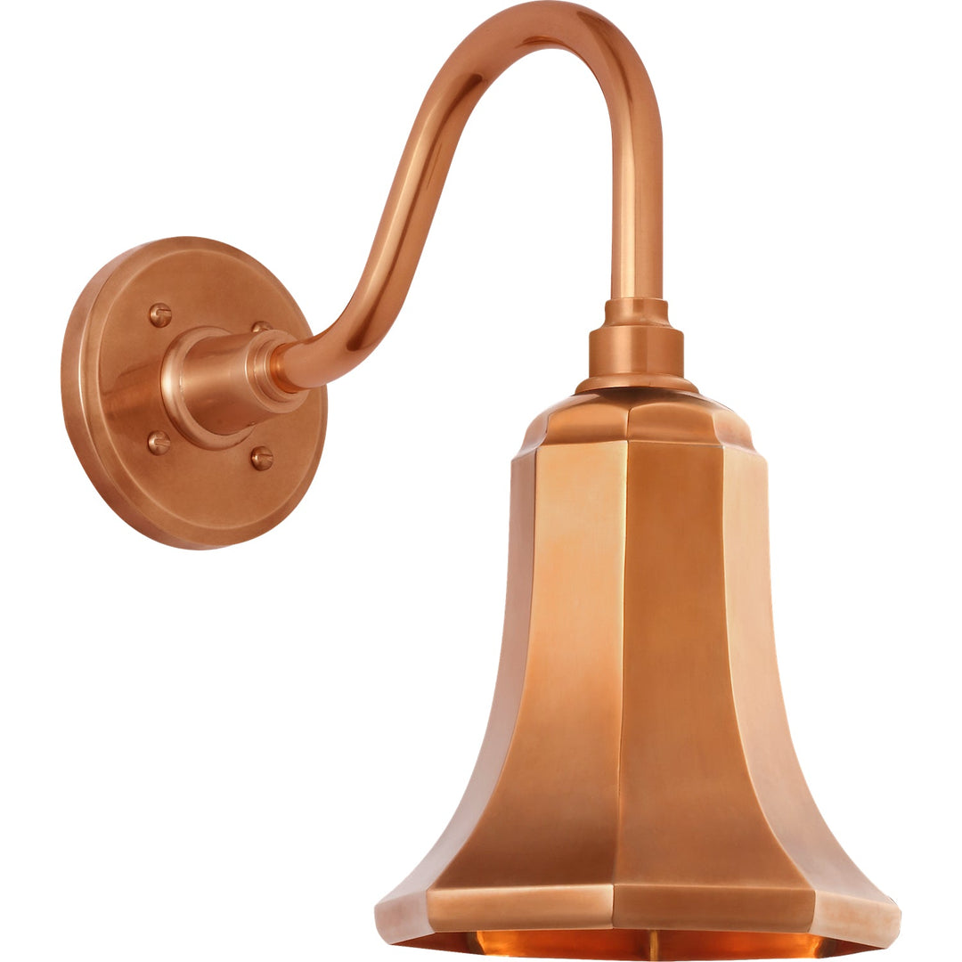Visual Comfort Signature Academy Outdoor Flynn Barn Savannah Shade Wall Light in Soft Copper