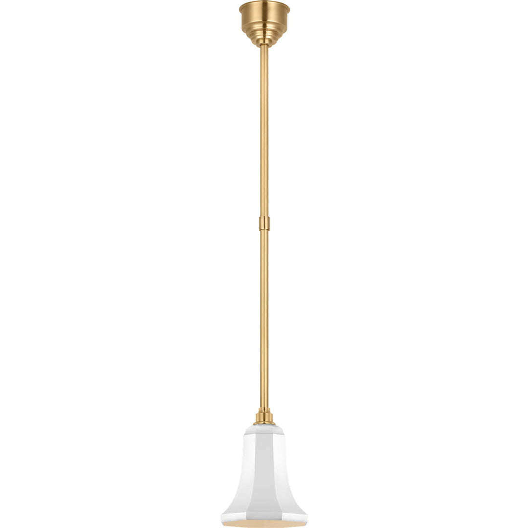 Visual Comfort Signature Academy Savannah Outdoor Pendant in Hand-Rubbed Antique Brass / White