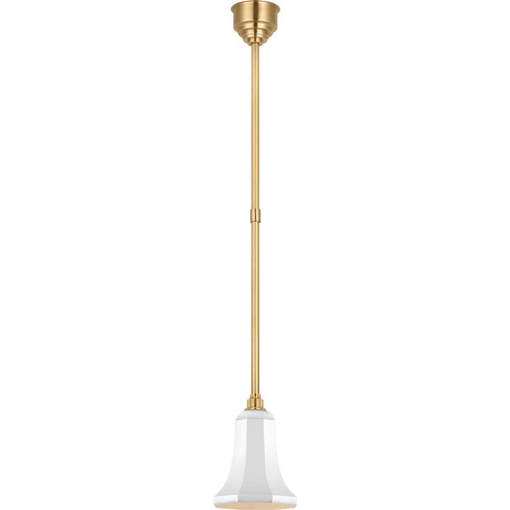 Visual Comfort Signature Academy Savannah Outdoor Pendant in Hand-Rubbed Antique Brass / White