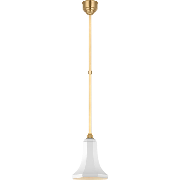 Visual Comfort Signature Academy Savannah Outdoor Pendant in Hand-Rubbed Antique Brass / White (view 2)