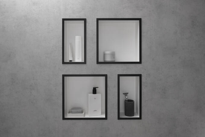 Hansgrohe XtraStoris Individual Wall Niche Matte White with Design Frame 12x 6x 4