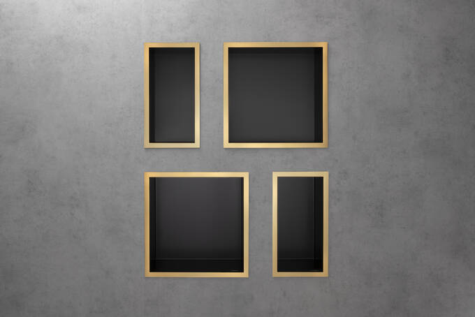 Hansgrohe XtraStoris Individual Wall Niche Matte Black with Design Frame 12x 6x 4
