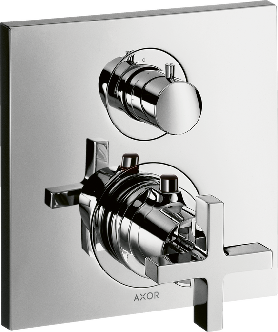 AXOR Citterio Thermostatic Trim with Volume Control and Diverter- Cross Handle