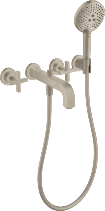 AXOR Citterio 3-Hole Wall-Mounted Tub Trim with Handshower Cross Handles