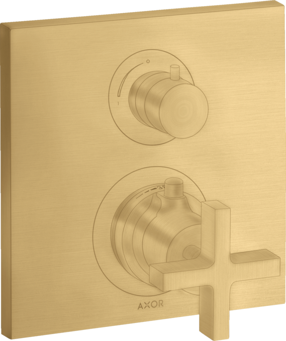 AXOR Citterio Thermostatic Trim with Volume Control and Diverter- Cross Handle