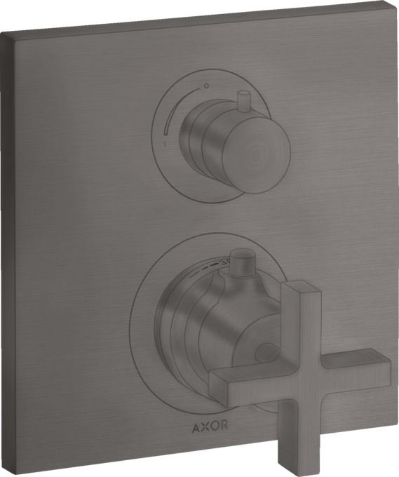 AXOR Citterio Thermostatic Trim with Volume Control and Diverter- Cross Handle