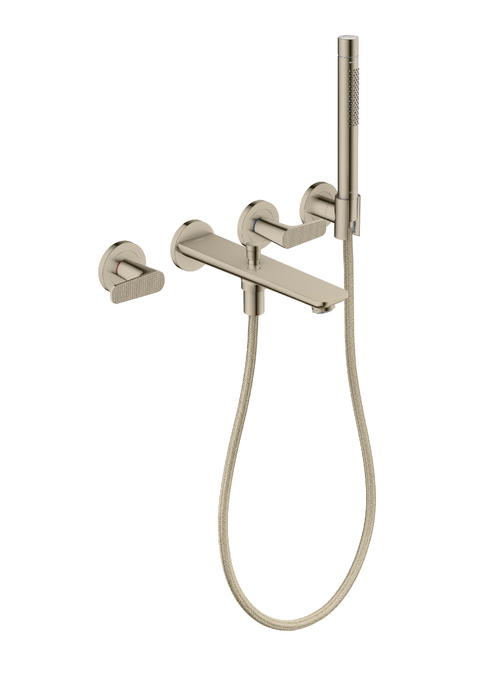 AXOR Citterio C 3-Hole Wall-Mounted Tub Filler with Handshower and Holder Cubic Cut